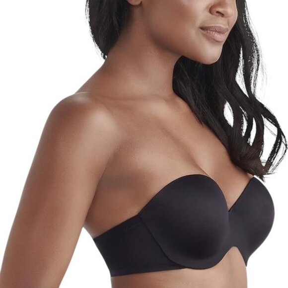 Vanity Fair Women Size 36C Black Nearly Invisible Strapless Underwire Bra 74202 - Picture 1 of 9